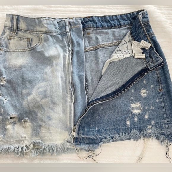 ZARA TRF Denim IX’D Makers Two-Tone Mini Skirt Size M | BLOGGER Fav - Picture 6 of 11